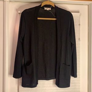 S.O.R.A.D. by Atv Black Sweater Duster Cover Up Medium Pockets